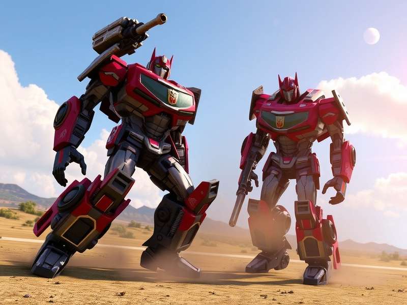 Epic scene from Transformers 3: Dark of the Moon featuring Optimus Prime in battle