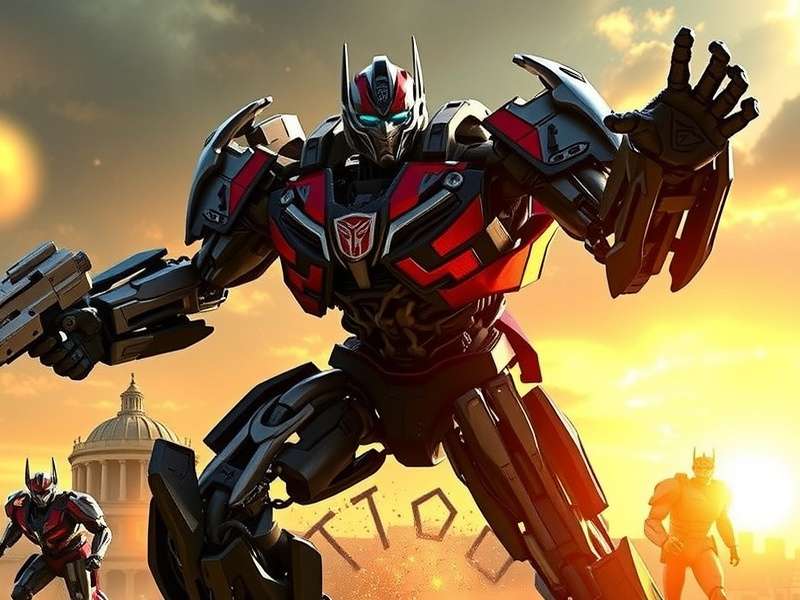 Optimus Prime and Bumblebee in a battle scene from Transformers Dark of the Moon