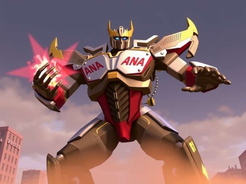 Cinematic shot of a futuristic cityscape with dramatic lighting, representing Transformers movie visuals