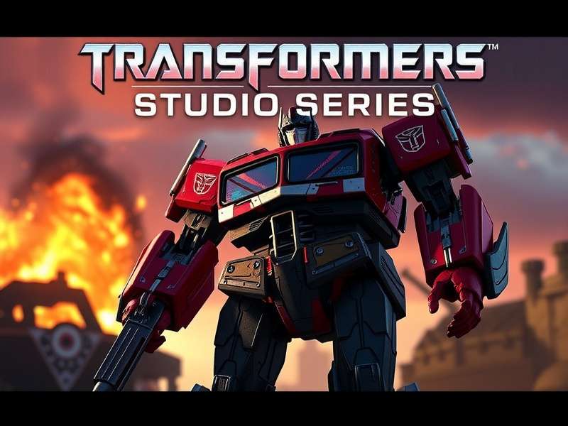 Transformers Studio Series game cover featuring Optimus Prime and Bumblebee in a dynamic battle scene