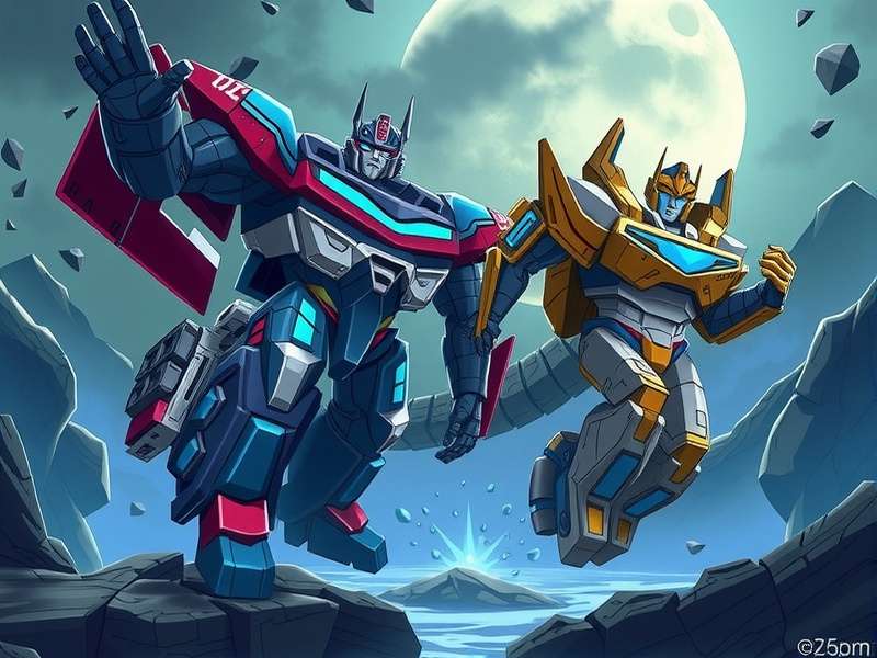 Futuristic robotic cityscape representing Cybertron in Transformers Python