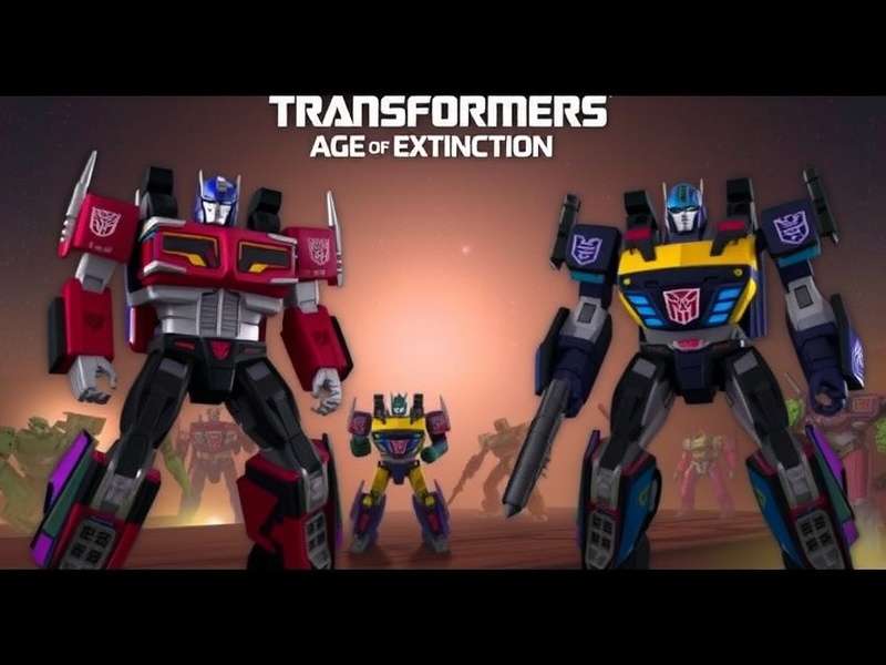 Transformers Age of Extinction movie poster featuring Optimus Prime and Mark Wahlberg