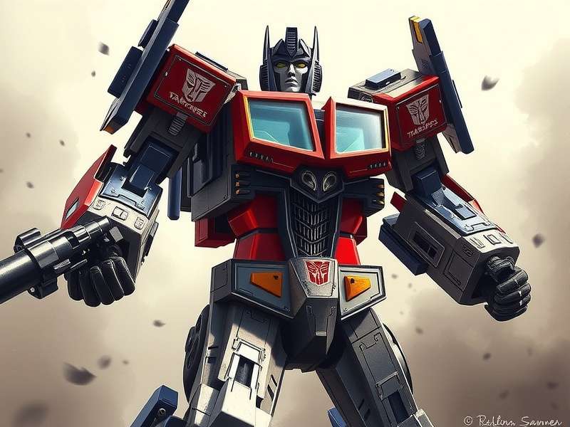 Optimus Prime in Transformers game standing heroically