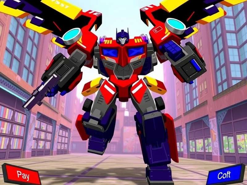 Artistic render of Transformers characters Optimus Primal and Bumblebee standing back to back