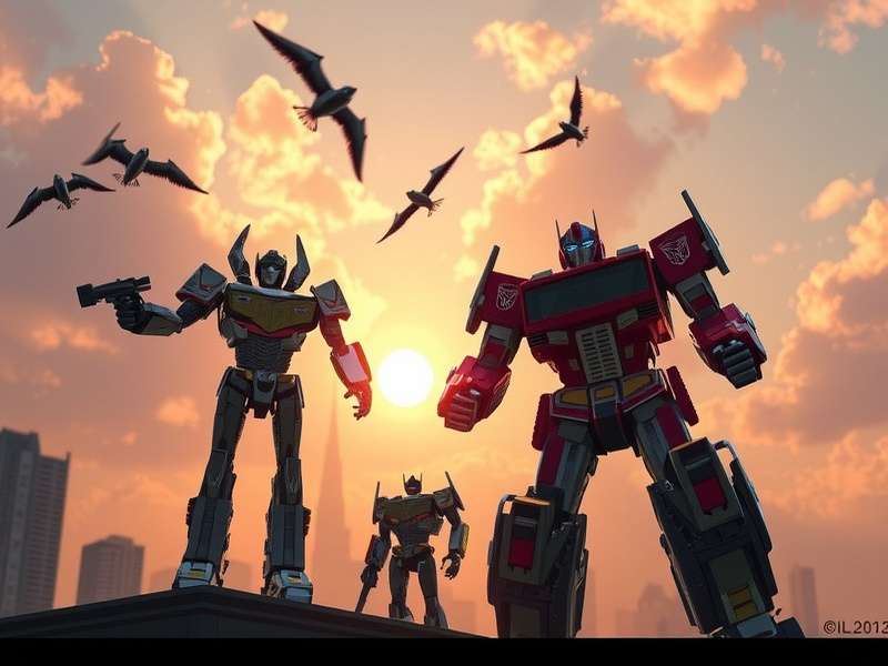 Transformer Movie poster featuring Autobots and Decepticons