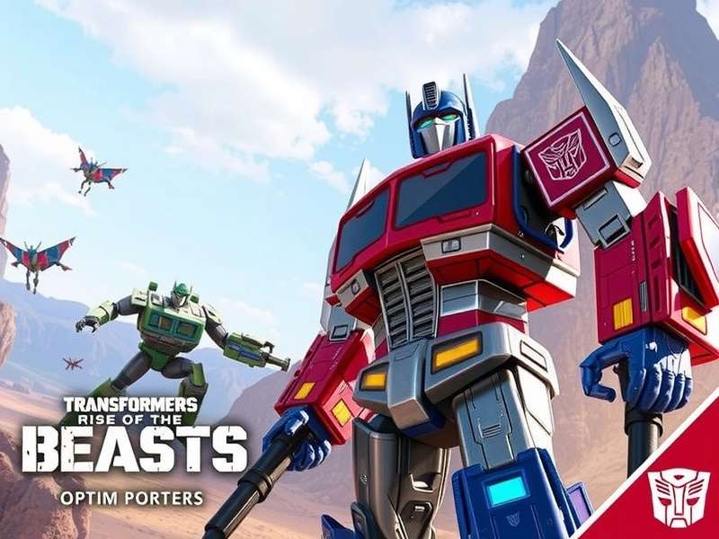 Optimus Prime in Transformers Rise of the Beasts standing heroically