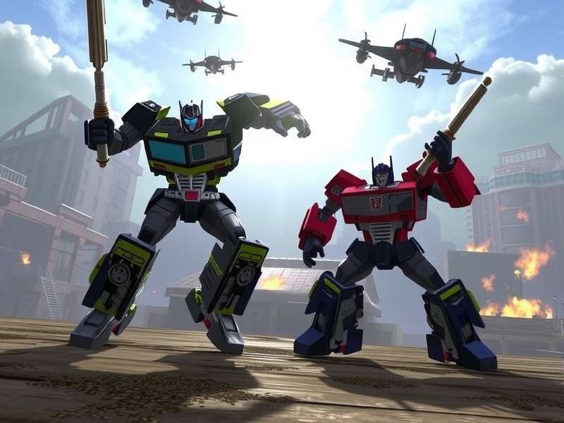 Close-up detail of a robotic arm and weapon with intricate mechanical design