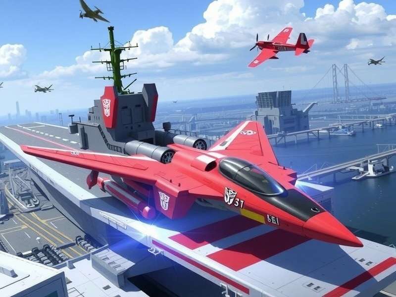 Tidal Wave Transformer aircraft carrier mode towering over ocean