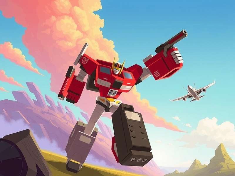 Transformers Bumblebee and Optimus Prime in epic battle scene