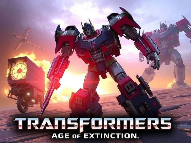 Optimus Prime facing off against Lockdown in a ruined city