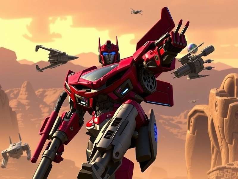 Teaser poster for the New Transformers Movie showing Optimus Prime in a new design