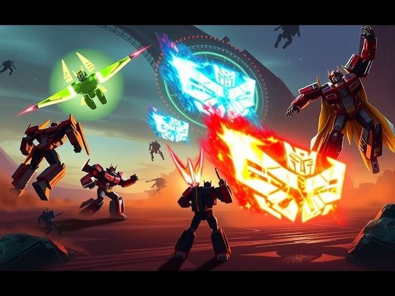 Optimus Prime and Megatron facing off in the ruins of Cybertron