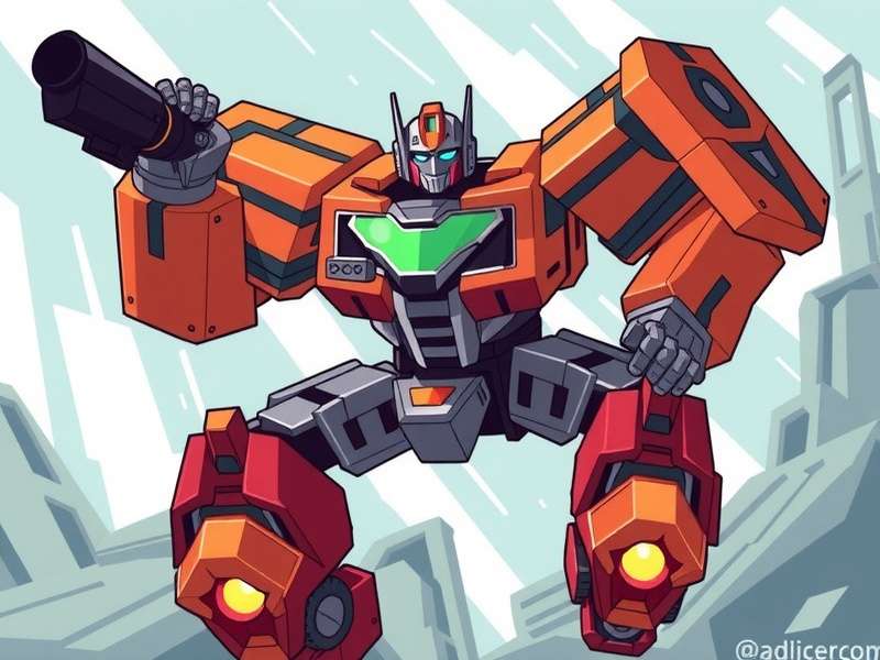 Digital illustration of a Transformer composed of GitHub code and UI elements