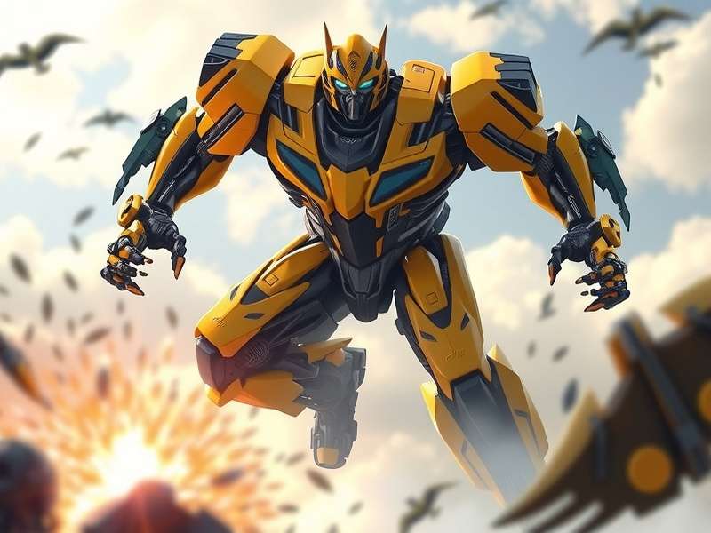 Bumblebee in action transforming from vehicle to robot mode