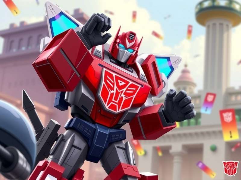 A dynamic action shot of Transformers Uno cards featuring Optimus Prime and Megatron, mid-game.