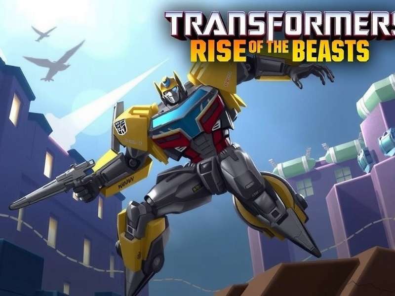 Transformers Rise Of The Beasts official key art with Optimus Prime and Airazor