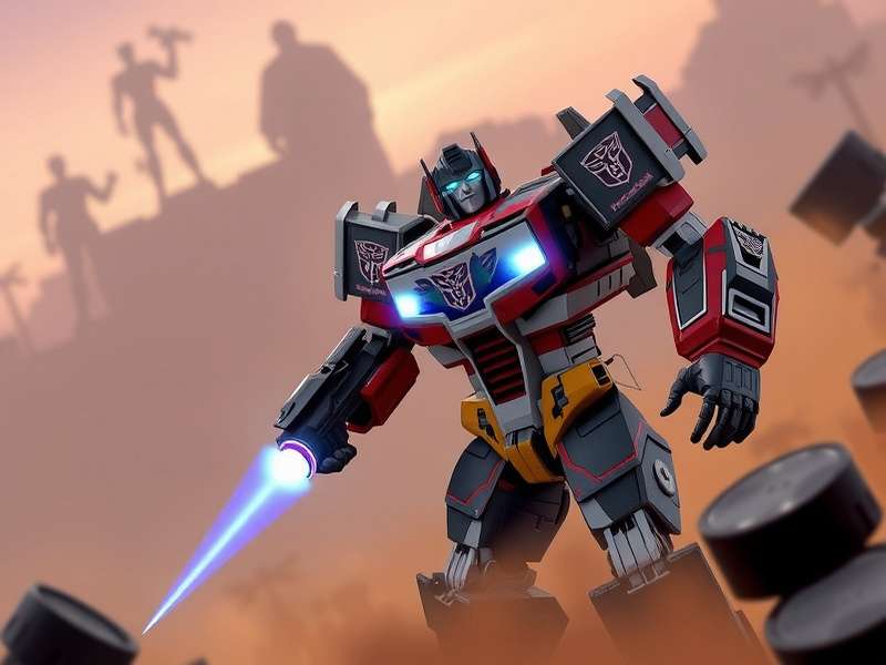 Transformers Autobots and Decepticons epic battle scene with Optimus Prime and Megatron